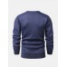 Mens Basic Solid Color V  Neck Knitted Casual Long Sleeve Sweater