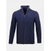 Mens Solid Color Cable Knitting Zipper Long Sleeve Warm Cardigans