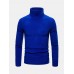 Mens Basic Style Multi  Color High Neck Knitted Warm Casual Sweater