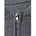 Mens Patchwork Back Letter Pattern Zip Front Knitted Casual Cardigans