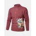 Mens Cartoon Cat   Ethnic Style Character Pattern High Neck Knitted Pullover Sweaters