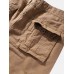 Mens Utility 100  Cotton Solid Color Casual Zipper Fly Cargo Pants