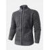 Mensa Stand Collar Zipper Knitted Thick Casual Cardigan Sweater