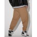 Men Pure Pleats Elastic Waist Ankle Length Casual Pockets Pants