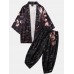 Mens Kimono Ethnic Style Loong Gragon Print Elastic Waist Two Piece Outfits