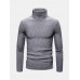 Mens Basic Style Multi  Color High Neck Knitted Warm Casual Sweater