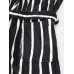 Mens Basic Striped Print Flannel Winter Thick Mid  Length Home Lounge Robes