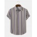 Men Striped Light Soft Breathable All Matched Skin Friendly Shirts