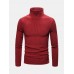 Mens Basic Style Multi  Color High Neck Knitted Warm Casual Sweater