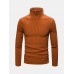 Mens Basic Style Multi  Color High Neck Knitted Warm Casual Sweater