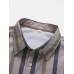 Men Striped Light Soft Breathable All Matched Skin Friendly Shirts