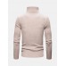 Mens Basic Style Multi  Color High Neck Knitted Warm Casual Sweater