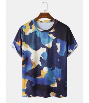 Men Camo Hem Cuff Graceful Leisure All Matched T  Shirts