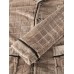 Mens Grid Textured Applique Revere Collar Flannel Cozy Pajamas Sets With Contrast Binding