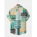 Men Multi Color Geometric Soft Leisure All Matched Skin Friendly Shirts