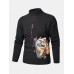 Mens Cartoon Cat   Ethnic Style Character Pattern High Neck Knitted Pullover Sweaters