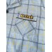 Mens Grid Letter Print Revere Collar Cotton Comfy Pajamas Sets With Pocket