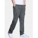 Mens Cotton Multi Pocket Elastic Waist Cargo Pants