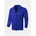 Mens Rib  Knit Hollow Out Button Front Lapel Casual Long Sleeve Cardigans