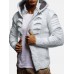 Mens Solid Color Long Sleeve Knitting Hooded Sweater Cardigans