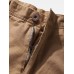 Mens Utility 100  Cotton Solid Color Casual Zipper Fly Cargo Pants