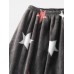 Mens Flannel Letter Embroidery Stars Pattern Round Neck Warm Pajamas Sets