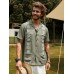 Men Embroidered Multi Pocket Soft Breathable All Matched Shirts