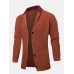 Mens Single Breasted Patchwork Knitted Long Sleeve Cardigan Sweater