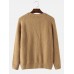 Mens Basic Solid Color Round Neck Casual Raglan Sleeve Sweater