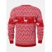 Christmas Mens Cartoon Alpaca   Geometry Knitted Warm Pullover Sweaters