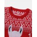 Christmas Mens Cartoon Alpaca   Geometry Knitted Warm Pullover Sweaters