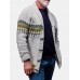 Mens Vintage Pattern Knit Button Front Casual Raglan Sleeve Cardigans