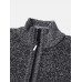 Mensa Stand Collar Zipper Knitted Thick Casual Cardigan Sweater