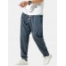 Mens Corduroy Solid Color Casual Pants With Pocket