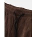 Mens Corduroy Texture Pocket Casual Beam Feet Pants