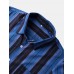 Men Hit Striped Pocket Soft Breathable All Matched Skin Friendly Shirts