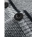 Mens Knit Ribbed Button Front V  Neck Casual Double Pocket Thick Cardigans