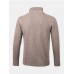 Mens Solid Color Cable Knitting Zipper Long Sleeve Warm Cardigans