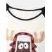 Mens Christmas Cartoon Elk Print Raglan Sleeve Long Sleeve Top Jogger Pants Home Pajamas