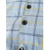 Mens Grid Letter Print Revere Collar Cotton Comfy Pajamas Sets With Pocket