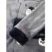 Mens Flannel Cartoon Bear Letter Pattern Round Neck Thick Home Pajamas Sets